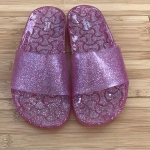 Urban Outfitters Sparkly Pink Pool Slides